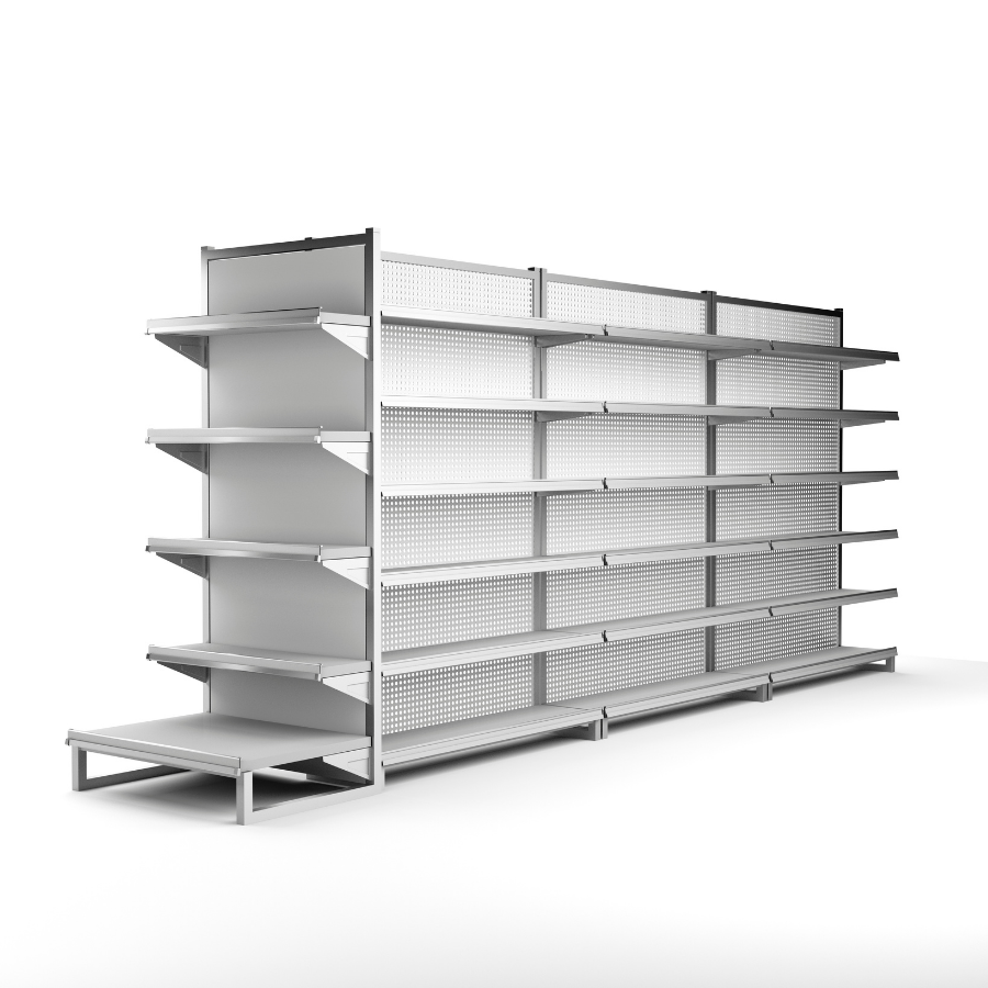 Combo Gondola Store Shelving Island Display With End Cap