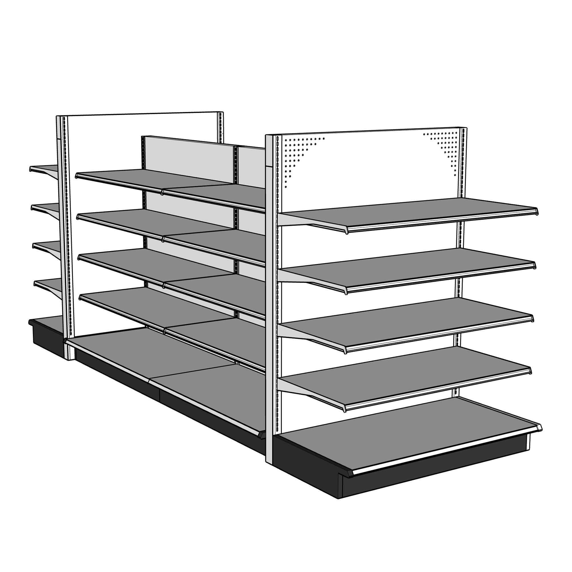 customizable comboshelving retail gondola units