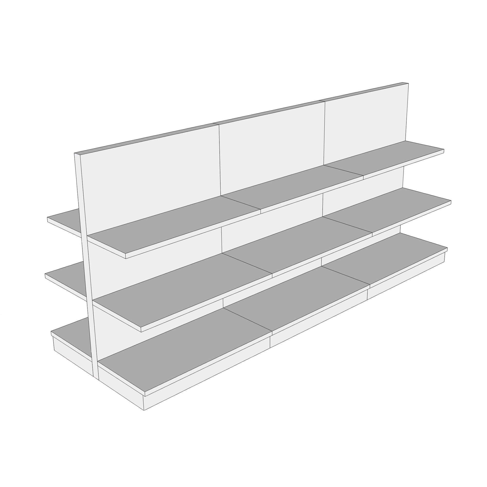 customizable double sided gondola shelving