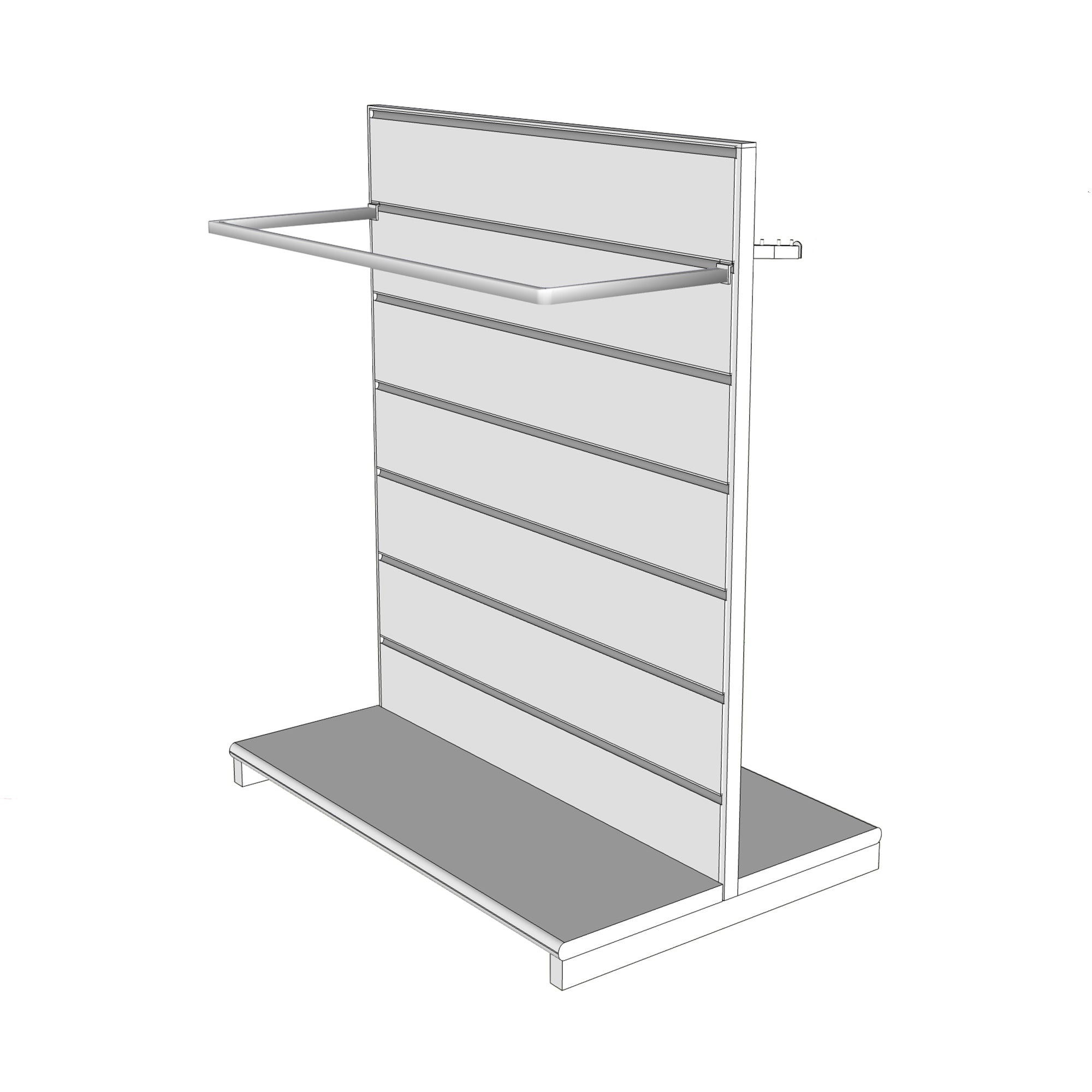 Double-sided Slatwall Display With Hook and Hangrail