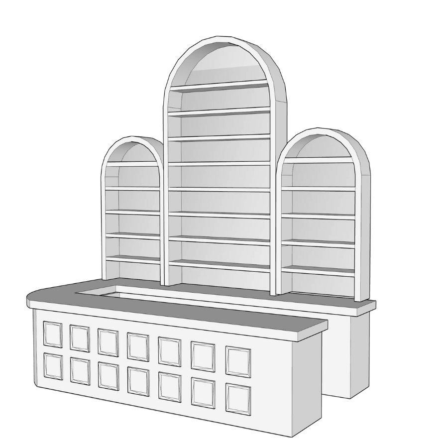 luxury u shaped retail sales counter