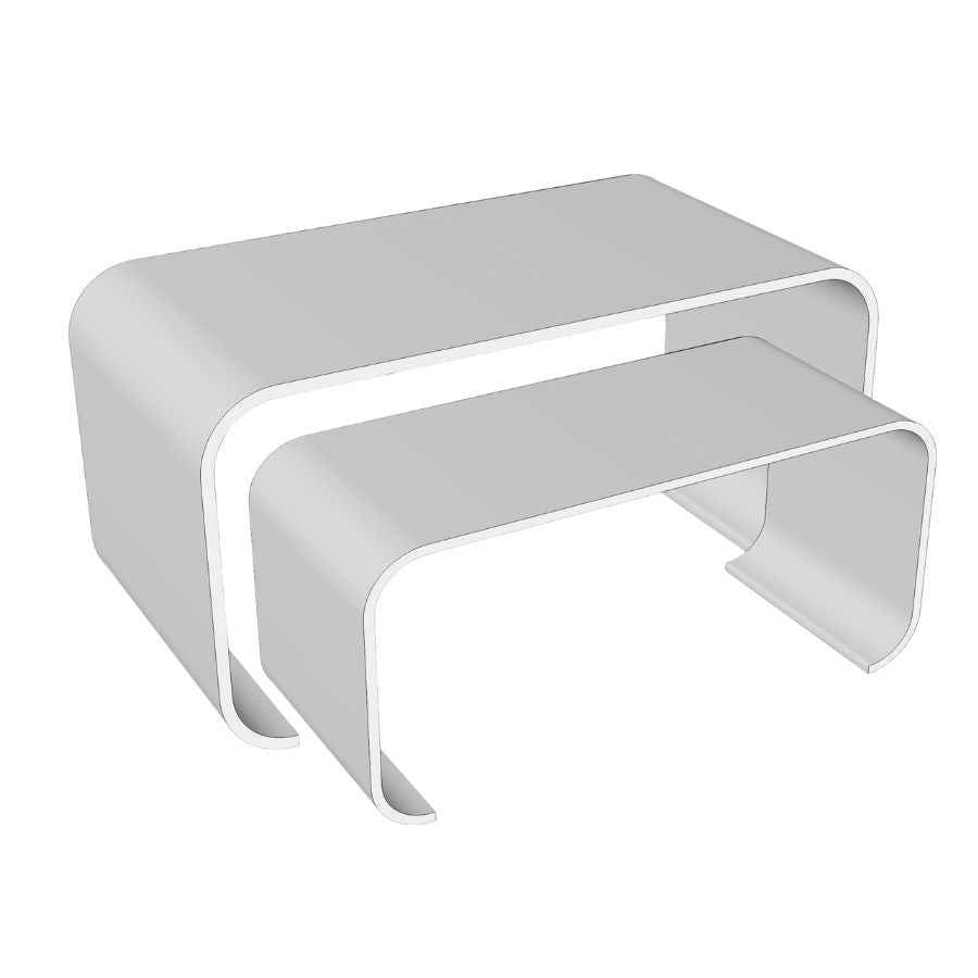 merchandising curved retail nesting table display set