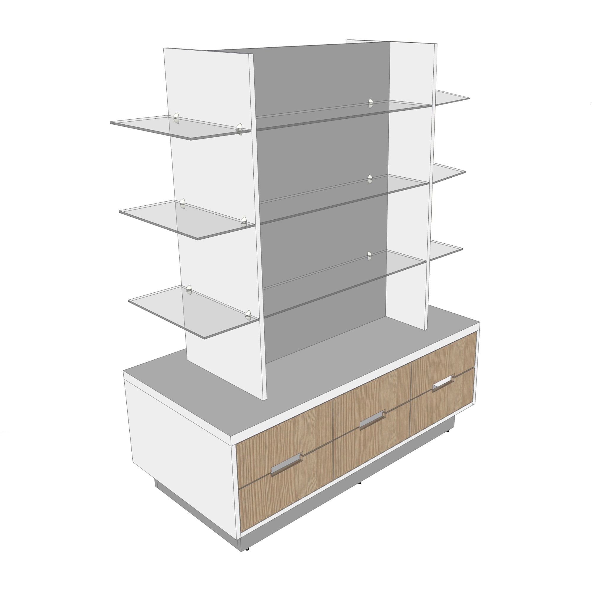 Merchandiser Display Four Way Retail Fixture