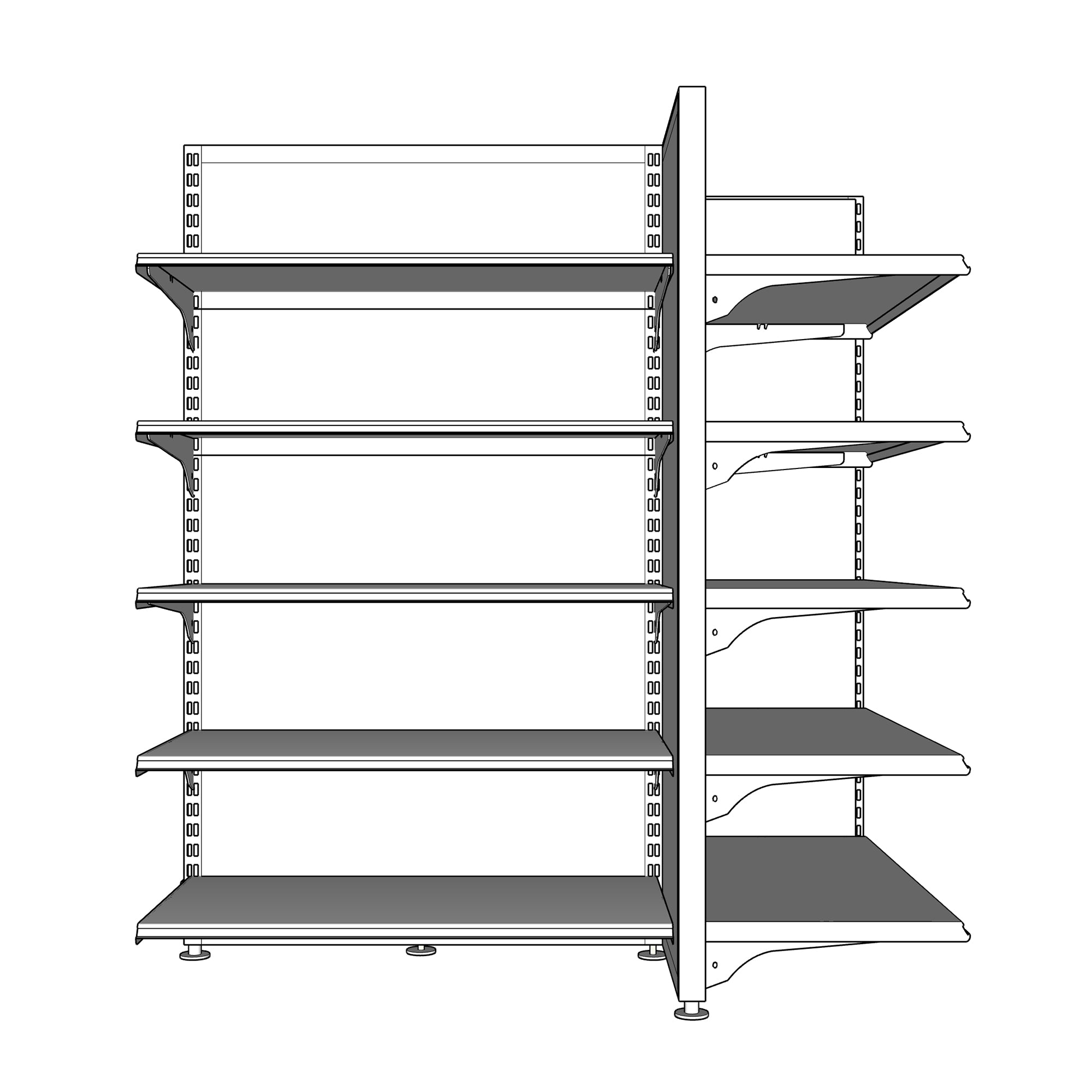 metal gondola wall unit end merchandiser display