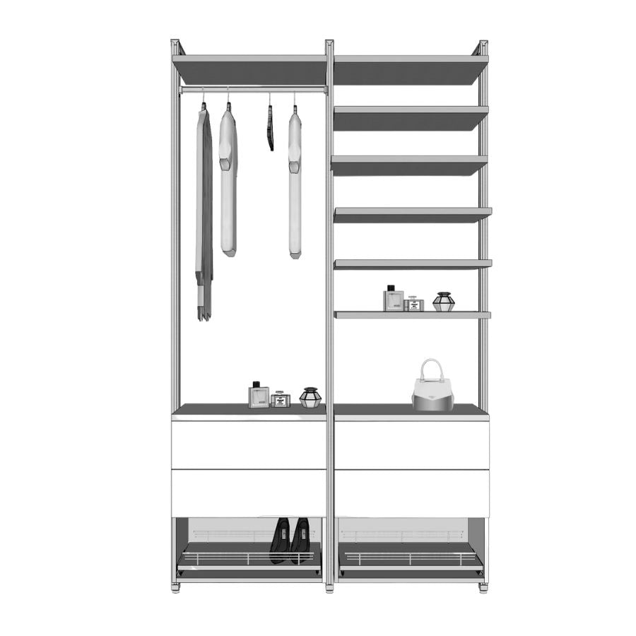 modern freestanding wardrobe rack for apparel stores