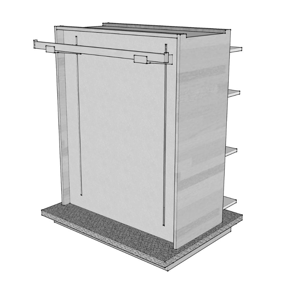 modular gondola fixture unit with hangrail