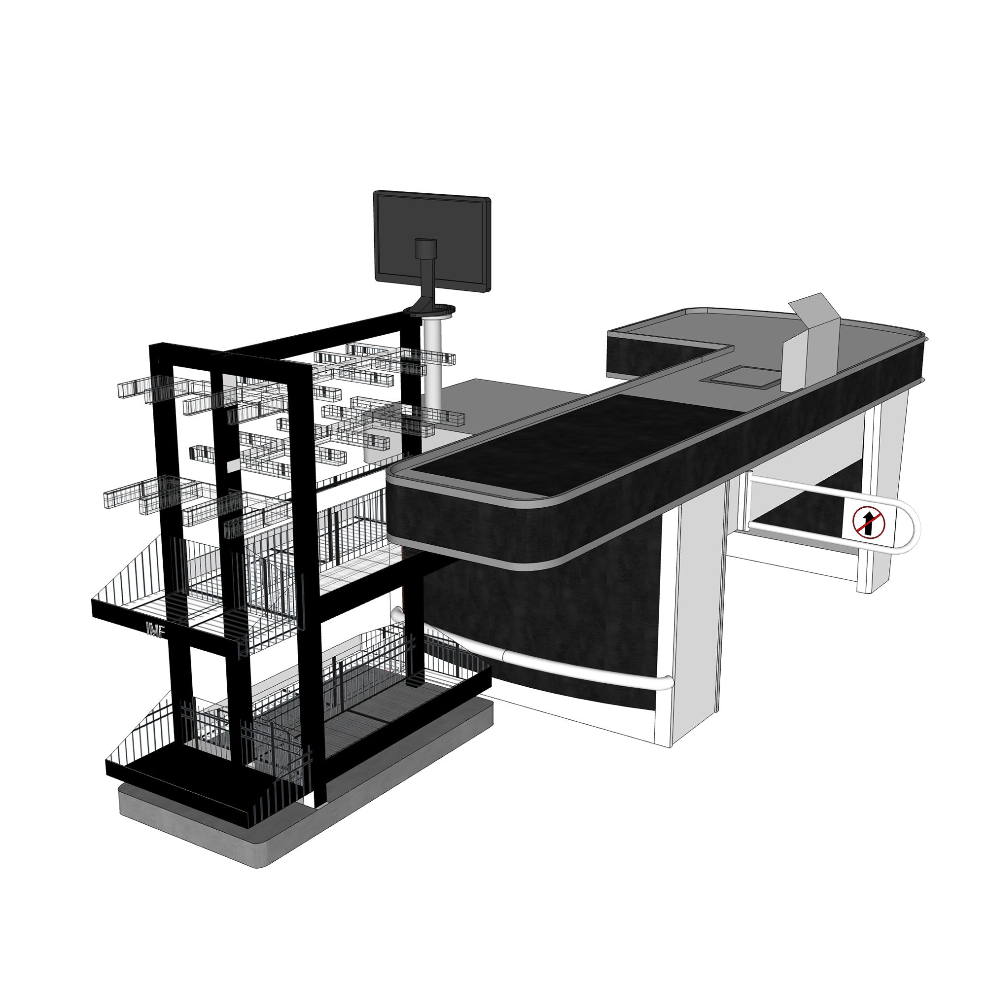 multifunctional grocery store cashier checkout counter