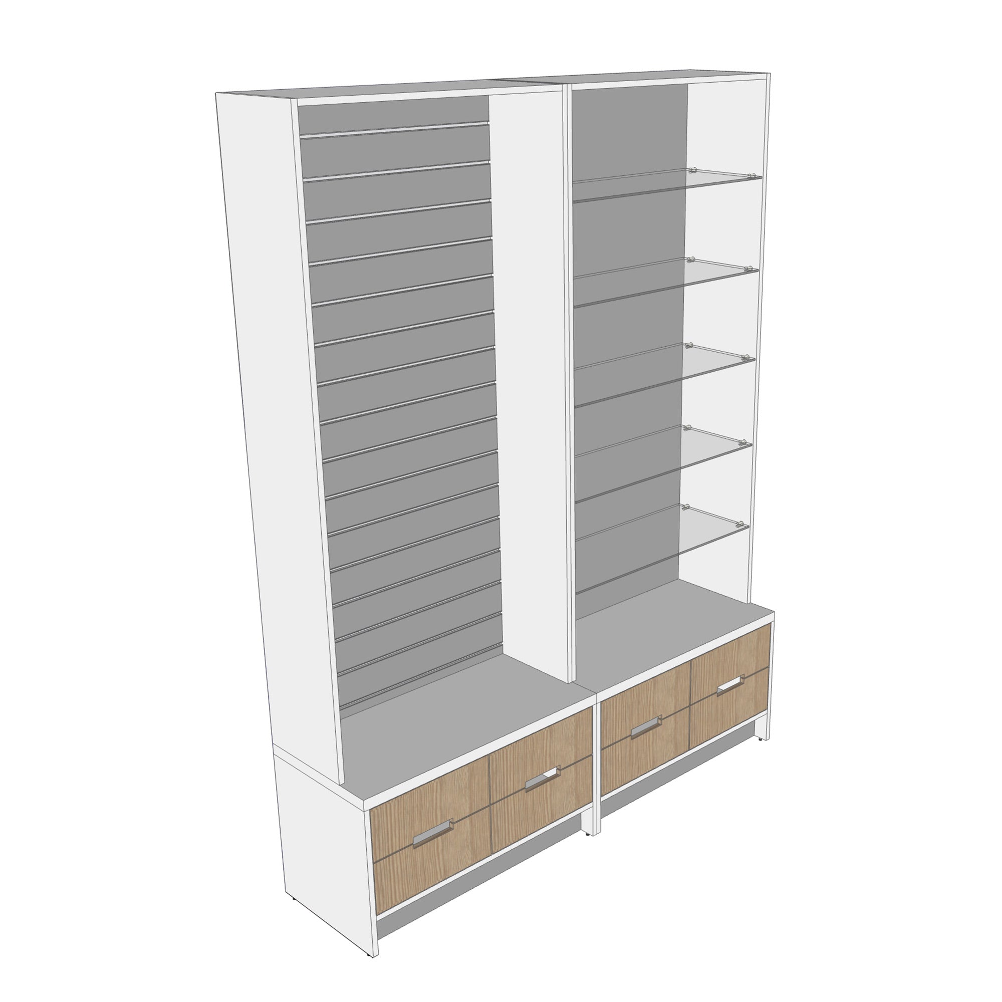 Pharmacy Display Rack With Drawers