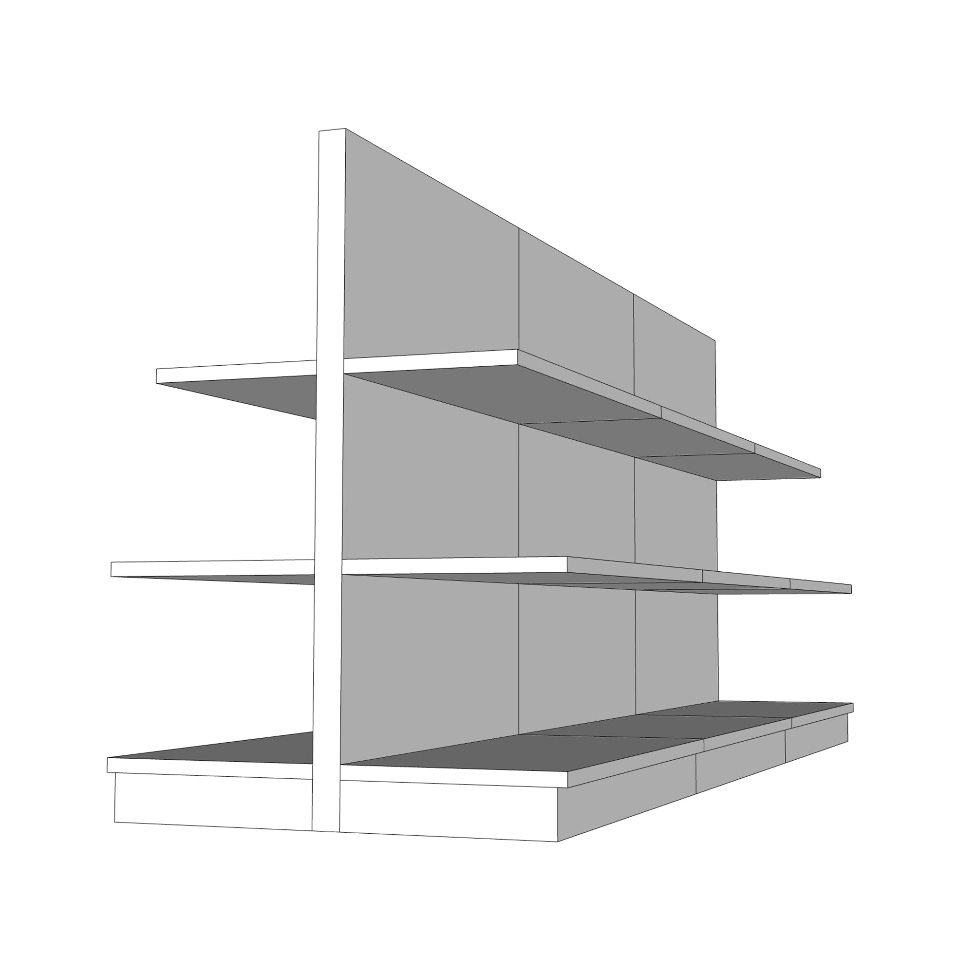 retail fixtures gondola double sided shelving