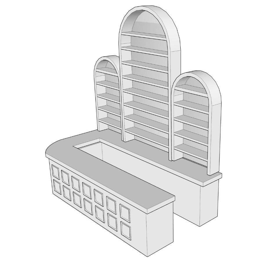 retail store customizable shop front counter