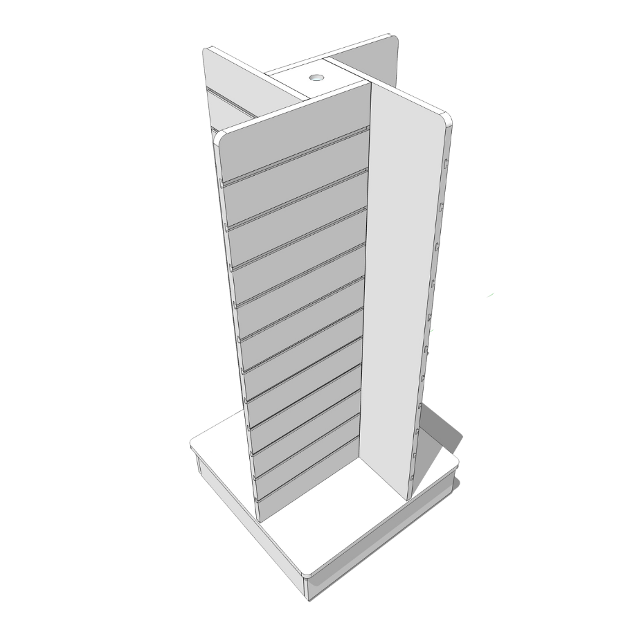 retail stores slatwall 4 way display gondola shelf 