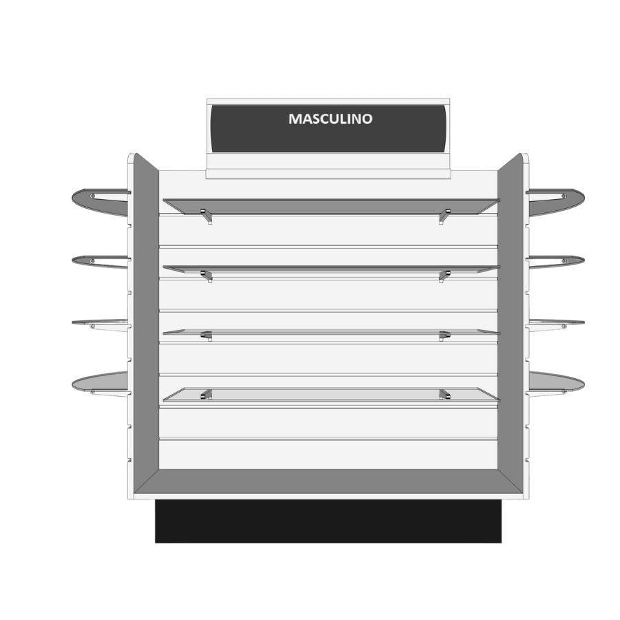 Slatwall Display Gondola Shelving Island Unit