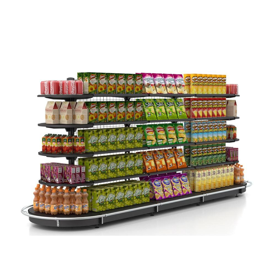 Combo Gondola Store Shelving Island Display With End Cap