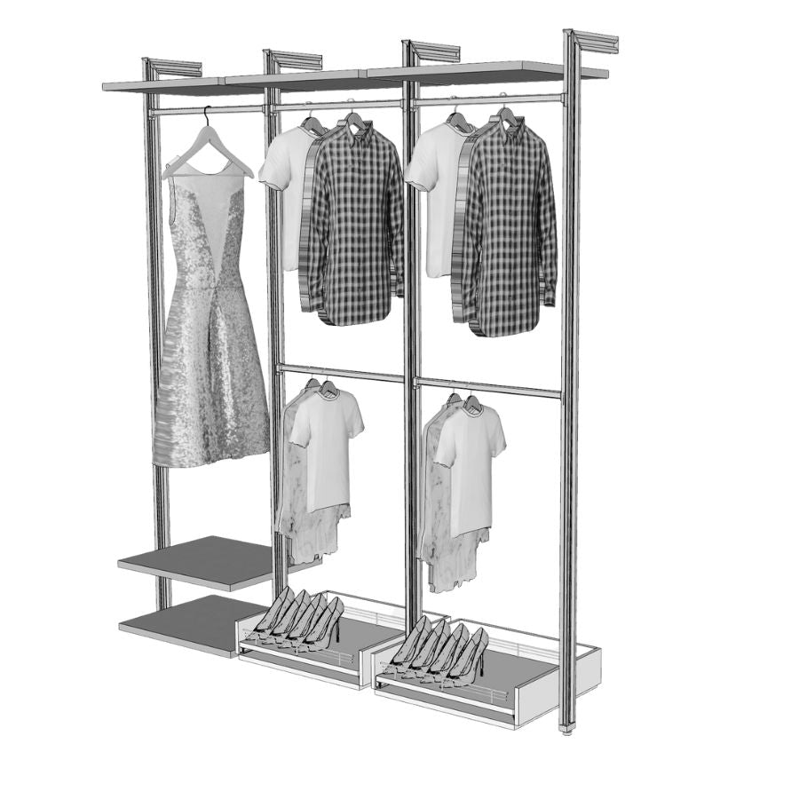 freestanding clothes rack with led lights