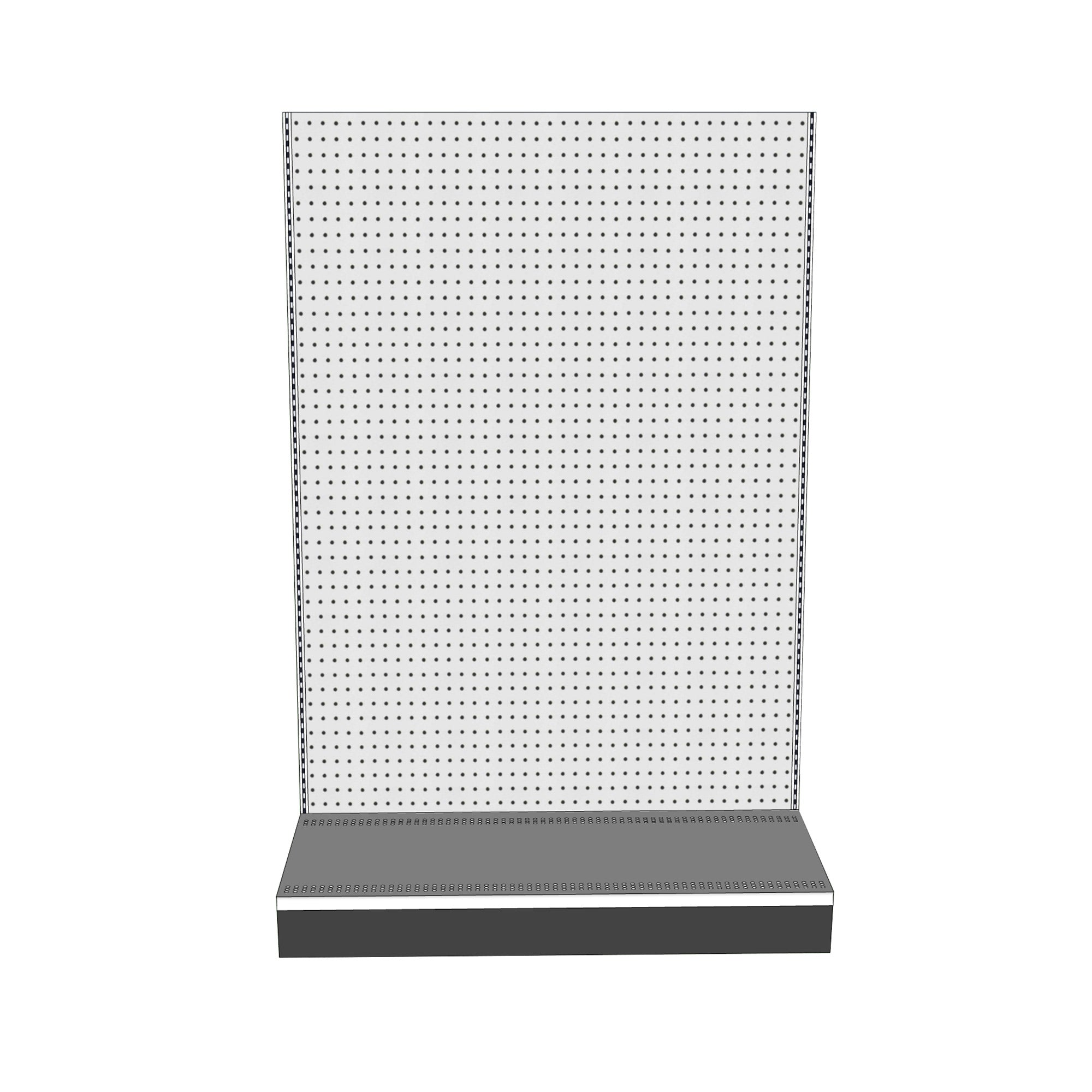 gondola shelving end cap with pegboard back