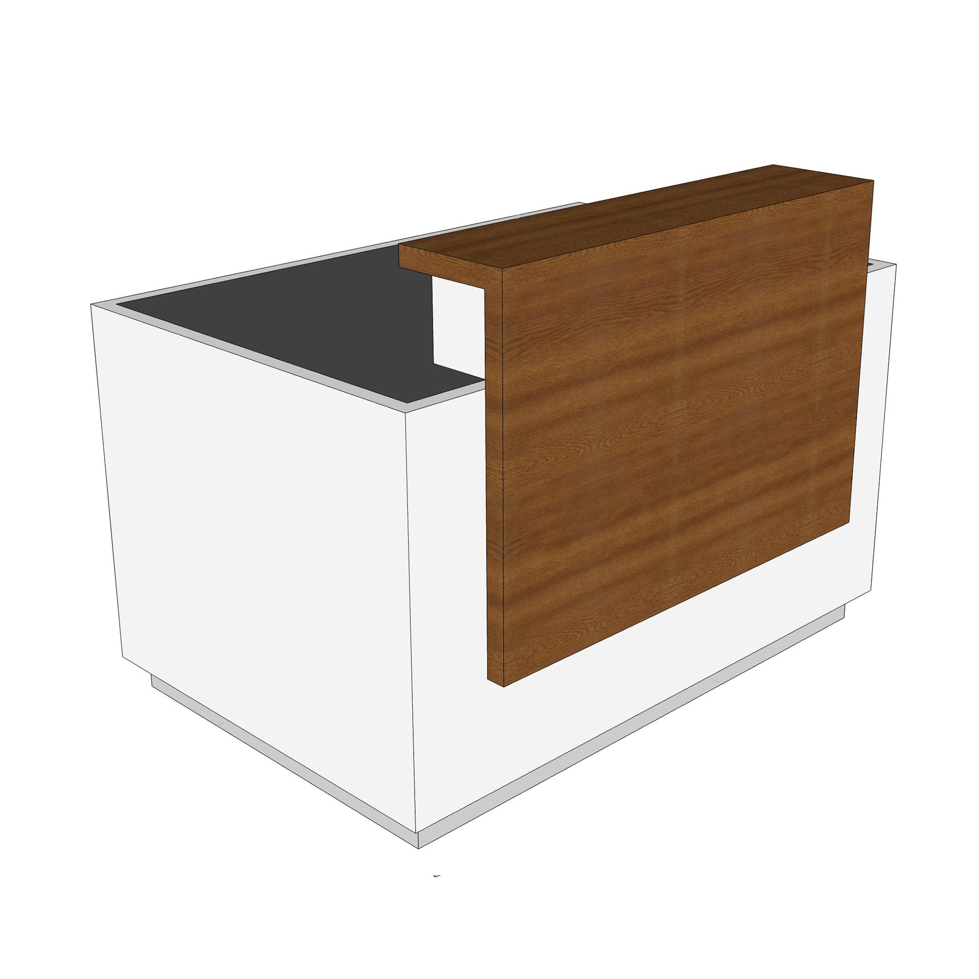 Retail Store Rectangular Luxury Reception Desk With Drawers