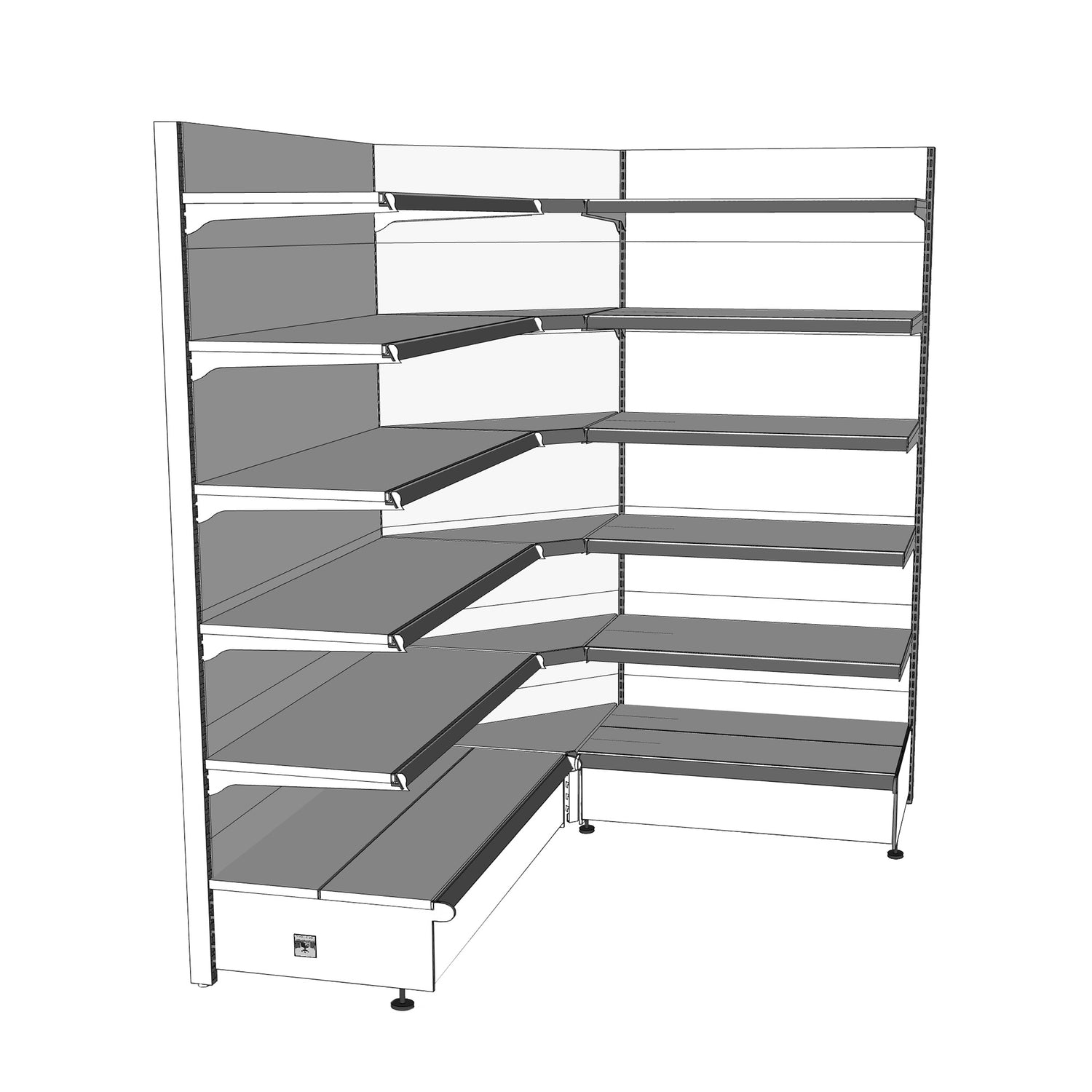 Merchandising Display Inside Corner Shelving Beate