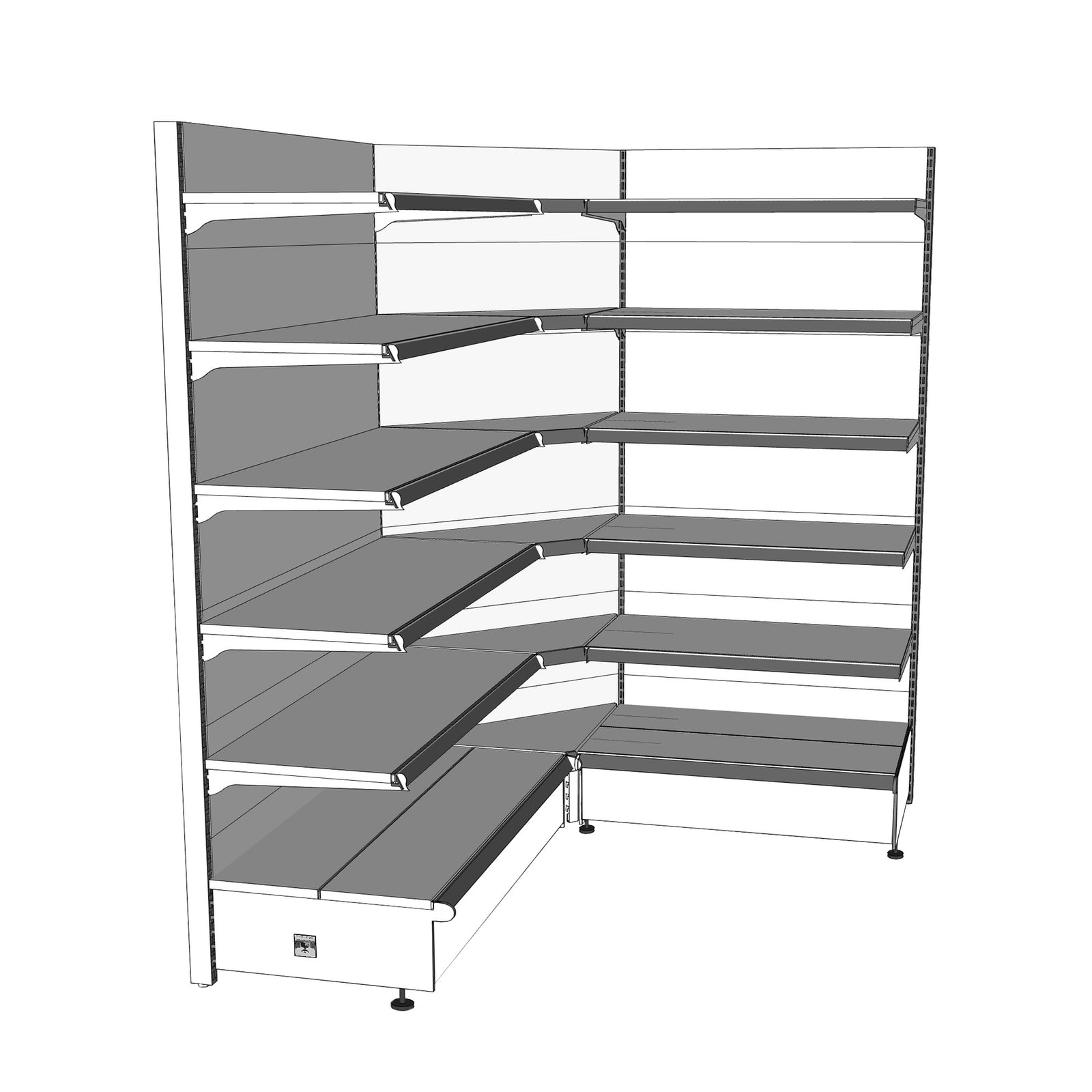 Merchandising Display Inside Corner Shelving Beate